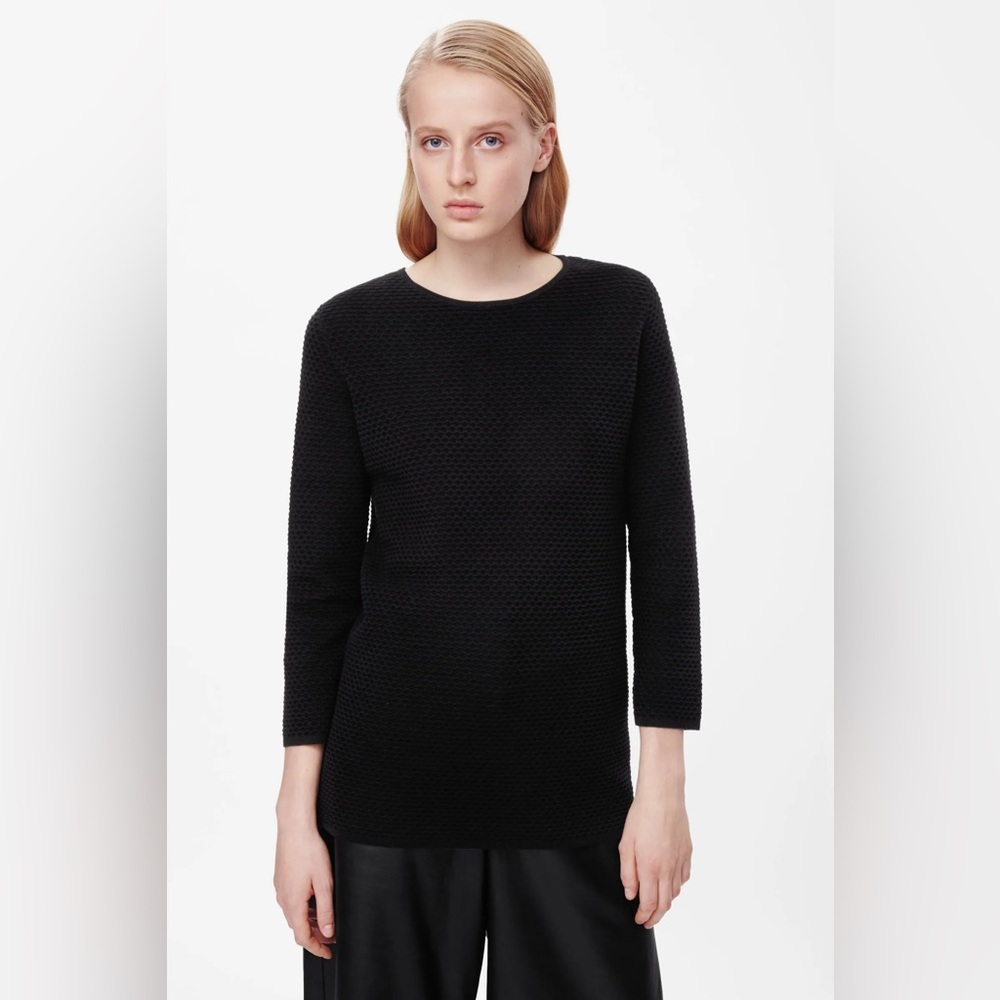 COS 3/4 LENGTH SLEEVE TEXTURED TOP